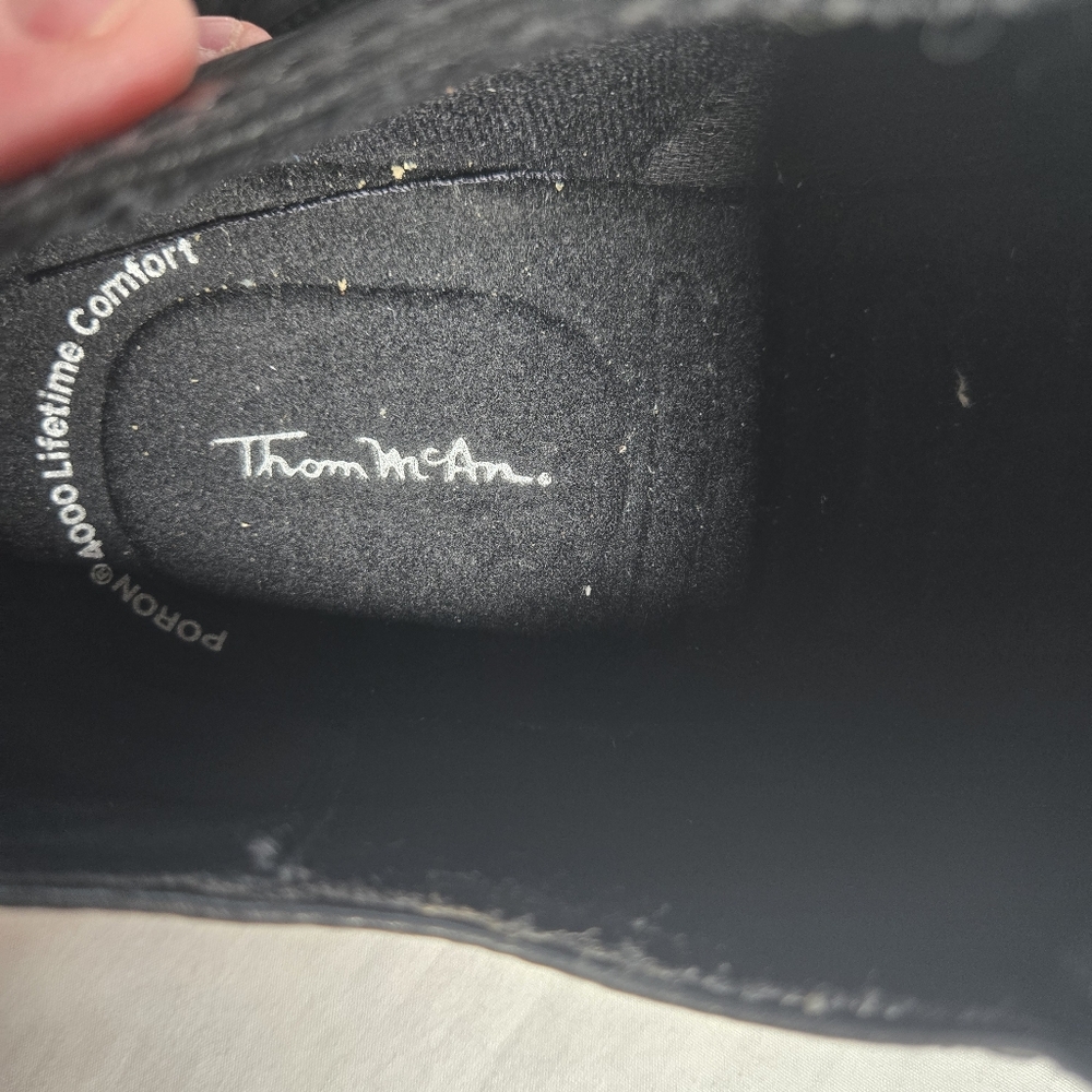Thom McAn Leather Shoes Dress Casual Cap Toe Lace Up Oxford Black Mens 10 - Picture 4 of 8